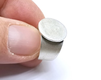 Ring Setting, Ring Base, Rin Mountings, Adjustable Ring Blank (15 mm Blank) Antique Silver Plated Brass Findings G18307