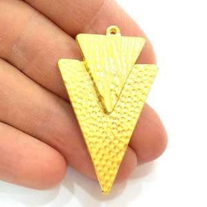 Gold Pendant Gold Plated Triangle Pendant (48x30mm)  G7240
