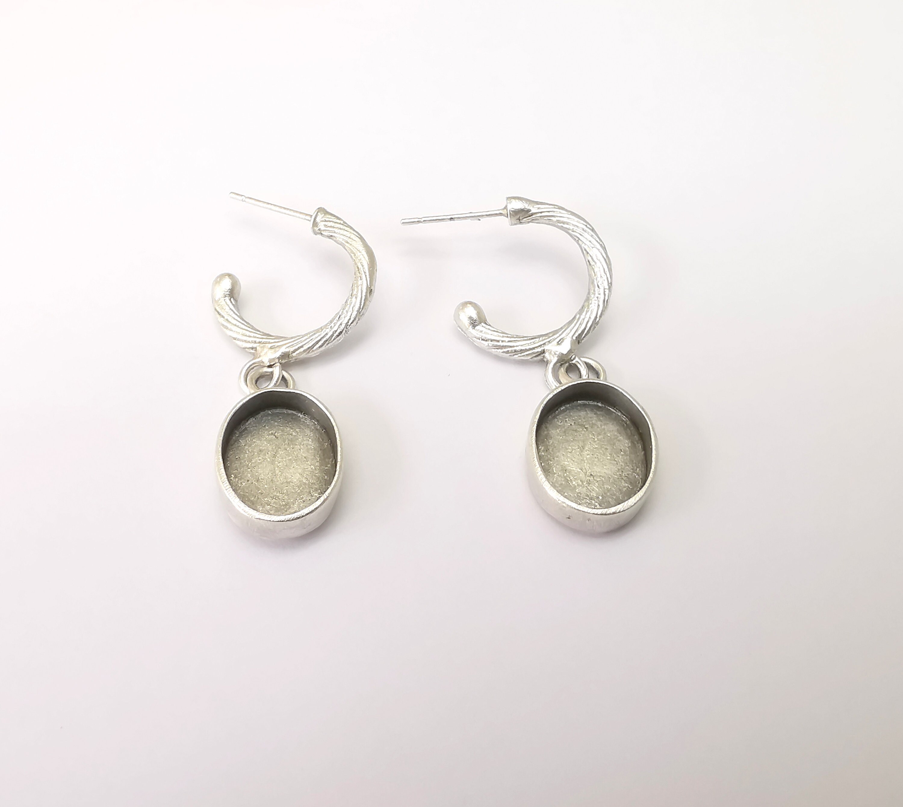 Bergページ Earring Stud Base, Oval Earring Blank, Ear Settings Resin