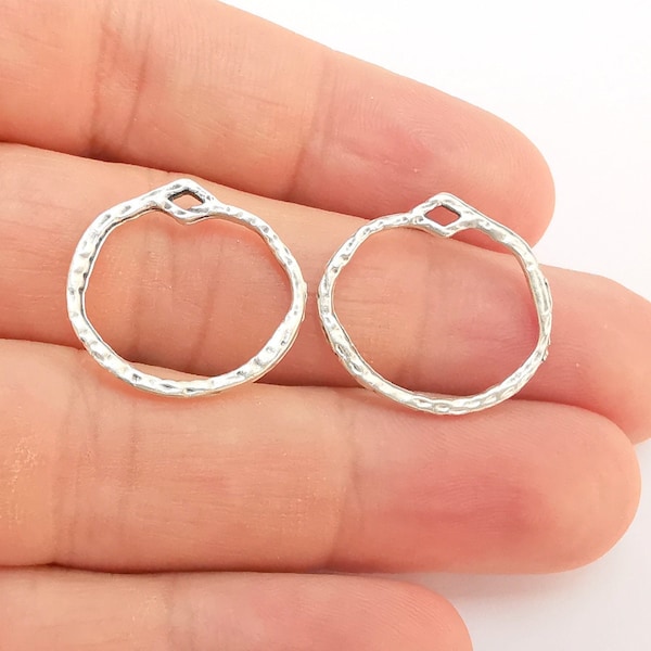 Circle Charms Antique Silver Plated Charms (22mm) G22248
