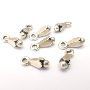 Silver Tiny Cute Dangle Charms, Antique Silver Plated Charms (12x4mm) G33838