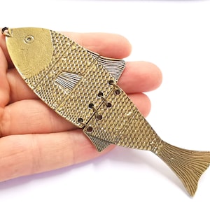 Fisch Anhänger Antike Bronze Überzogener Anhänger (127 x 44 mm) G20163