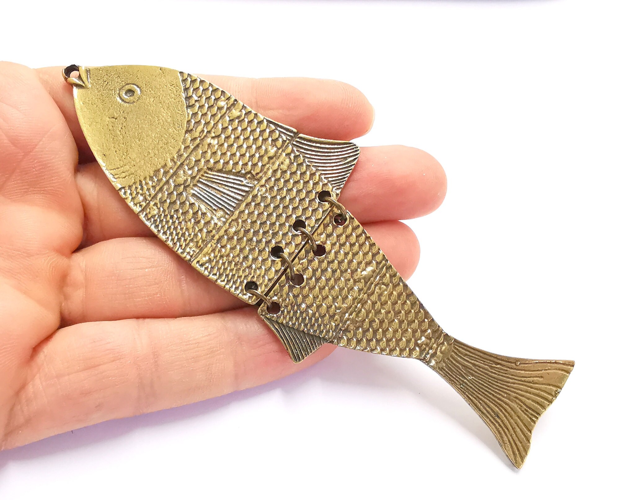 Ciondolo Pesce Basso In Argento Rodiato 3D Taglio Diamante - Gioiello Sportivo Pesca Trustblue127