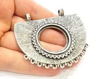 Silver Pendant Connector Antique Silver Plated Pendant (70x58mm) G7125