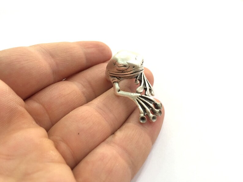 3mm blank Frog Ring Blank Adjustable Ring Blank, Antique Silver Plated Brass G5905