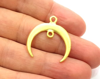 Crescent Charm Gold Moon Charm Gold Plated Charms  (28mm)  G12329
