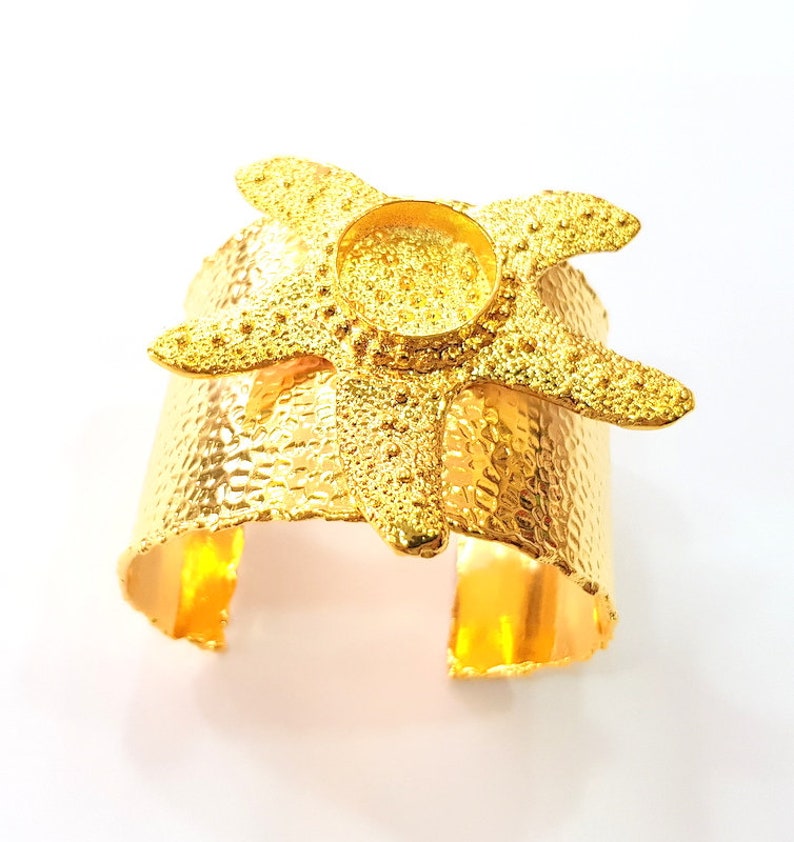 Gold Bracelet Blanks Cuff Blanks Adjustable Bracelet Blank Gold Plated Brass 20mm Blanks G14281 image 6