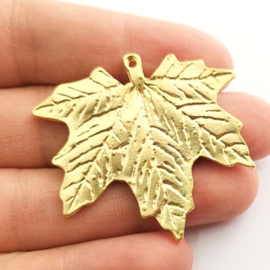 Gold Ahorn Blatt Charms Vergoldet Charms (43x46mm) G20399