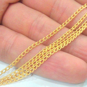 Gold Chain Gold Plated Chain 1 Meter - 3.3 Feet  (3x2 mm) G22140