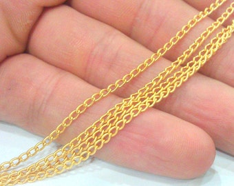 Gold Chain Gold Plated Chain 1 Meter - 3.3 Feet  (3x2 mm) G22140