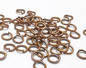 Antique Copper Brass Jumpring (5 mm) (Thickness 0.8mm - 20 Gauge) Antique Copper Plated Brass Jumpring Findings G29386