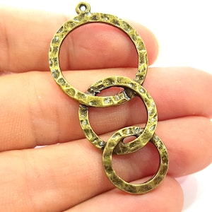 2 Antique Bronze Pendant Tribal Pendant  Medallion Pendant   (55x26mm) G6357