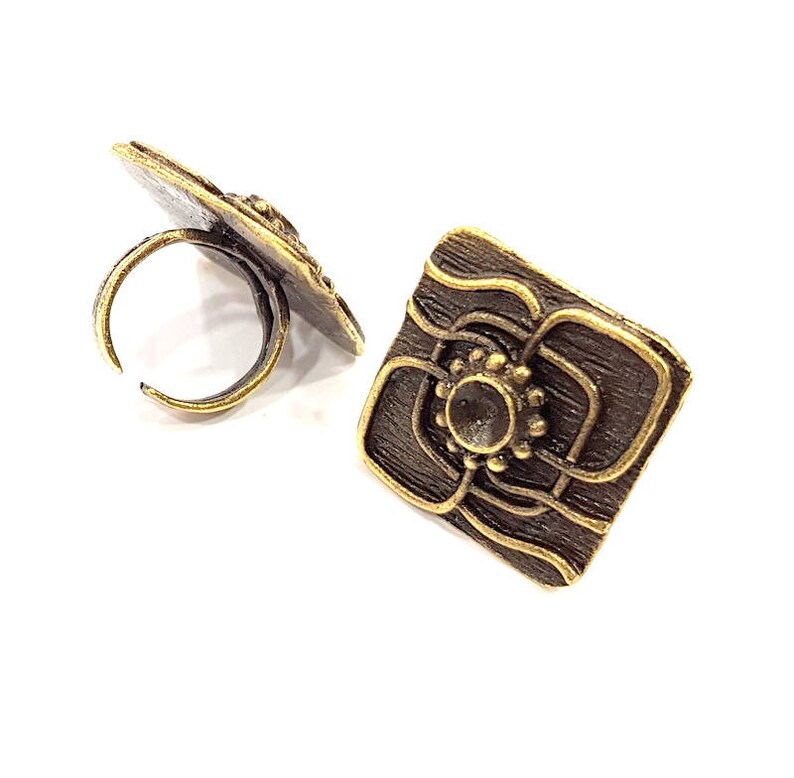 6mm Blank Antique Bronze Ring Blank Ring Setting inlay Blank Mosaic Bezel Base Cabochon Mountings Antique Bronze Plated Brass G10164