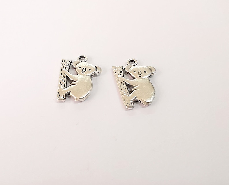 10 Koala charms Antique silver plated charms G24110 19x14mm