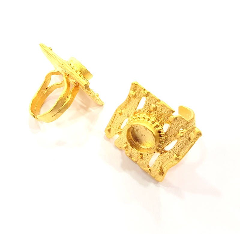 Gold Ring Settings Blank Inlay Ring Mosaic Ring Bezel Base Etsy UK