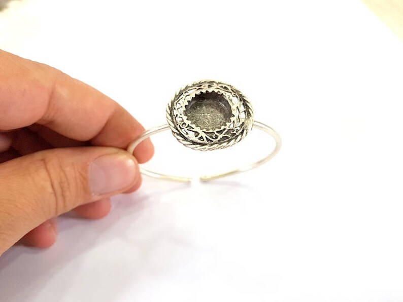 Bracelet Blanks Cuff Blanks Adjustable Bracelet Blank Antique Silver Plated Brass 15mm Blanks G7820