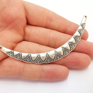 Collar Pendant Antique Silver Plated Pendant (97x11mm)  G20213