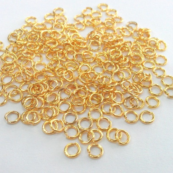 100 Gold jumpring Findings Gold Plated Brass  jumpring , Findings 100 Pcs (4 mm) G9468