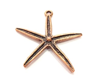 May include: A copper-colored starfish charm with a textured surface. The charm has a loop at the top for attaching to jewelry or other crafts.