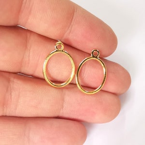Oval Charms 24k Shiny Gold Plated Charms (21x15mm)  G23607