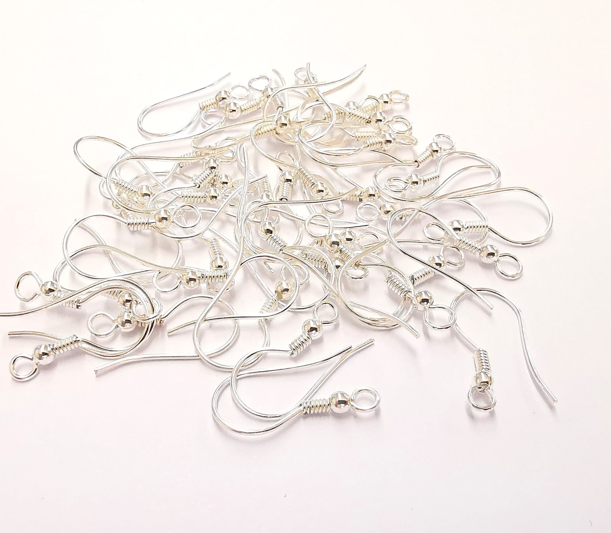 4 Oxidized Sterling Silver Earring Hook 4 Pcs (2 pairs) 925K Silver Earring  Wire Findings (20mm) G30353