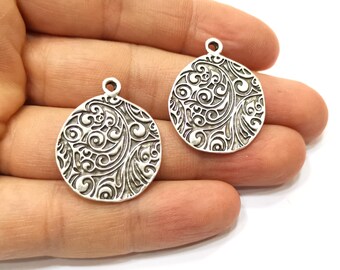 Silver Charms Antique Silver Plated Charms (30x26mm)  G19102