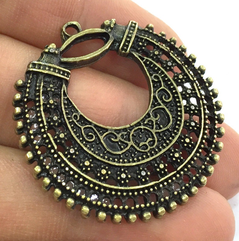 2 Antique Bronze Pendant 40 mm. G5174 Etsy