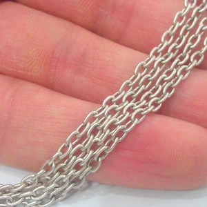 5mt Antique Silver Plated Chain 5 Meters - 16.5 Feet  (3x4 mm)  G11168