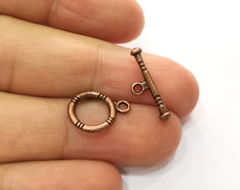 Toggle Clasps Antique Copper Plated Toggle Clasp Findings (16x12mm+19x6mm) G18743
