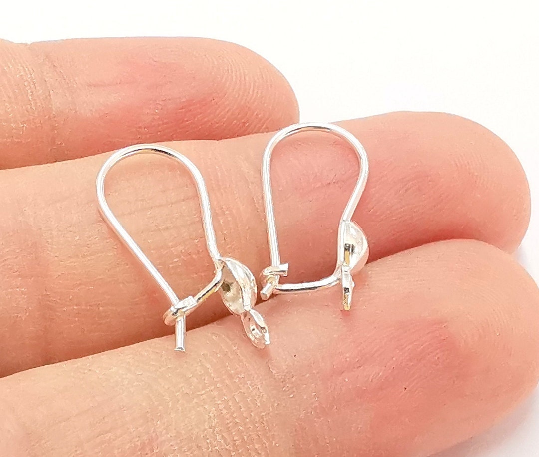 Sterling Silver Earring Hook 2 Pcs 1 Pair 925 Silver Earring Etsy