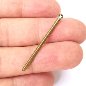 Stick Rod Charms Antique Bronze Plated (40x2mm)  G28331