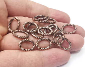 10 Twisted Oval Findings Antique Copper Plated Findings (15x11mm)  G26685