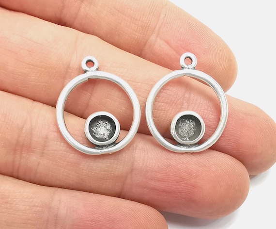 100 pendentifs cercles creux en laiton brut - breloques pour boucles d' oreilles, H146 - France