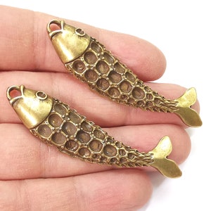 Fish Pendant Antique Bronze Plated Pendant (64x16mm) G27596