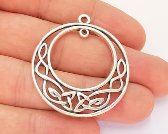 Silver Connector Charms Antique Silver Plated Charms (43x39mm)  G23177