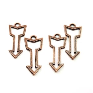 10 Antique Copper Arrow Charm Antique Copper Plated Charm (38x13mm) G8752