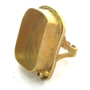 Raw Brass Adjustable Ring Blank (25x18mm Blank)  G3698