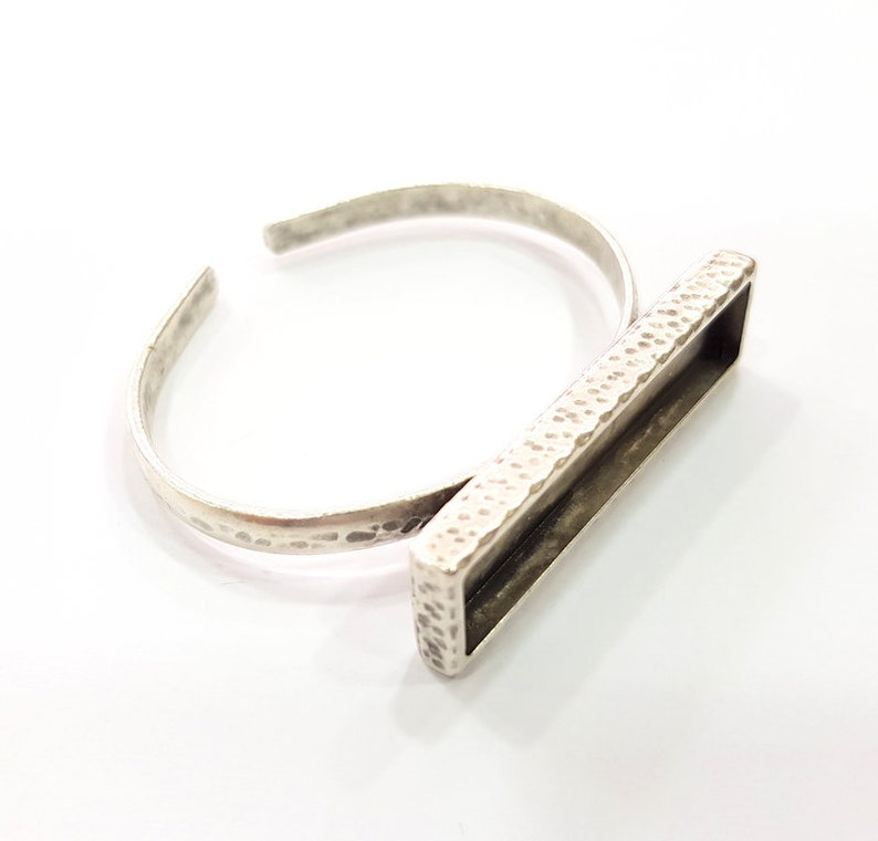 Bracelet Blank Cuff Bezel Resin Cuff Inlay Blank Glass Etsy