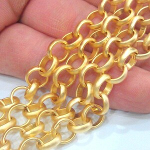 Gold Chain Gold Plated Rolo Chain , 1 Meter 3.3 Feet 8 mm G12156 image 3