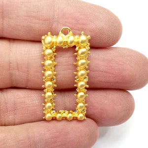 Rectangle Charms Gold Plated Charms (35x18mm)  G27766