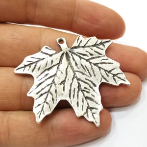 2 Blatt Silber Charms Antik Silber Charms (43x46mm) G18070