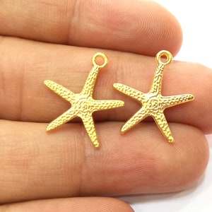 Starfish Charms Gold Plated Charms (20x18mm)  G18225