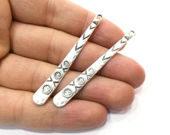 Silver Charms Antique Silver Plated Charms (60x7mm)  G18369