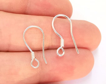 Gancio per orecchini in argento sterling massiccio, accessori per orecchini in argento 925 (20 mm) G30358