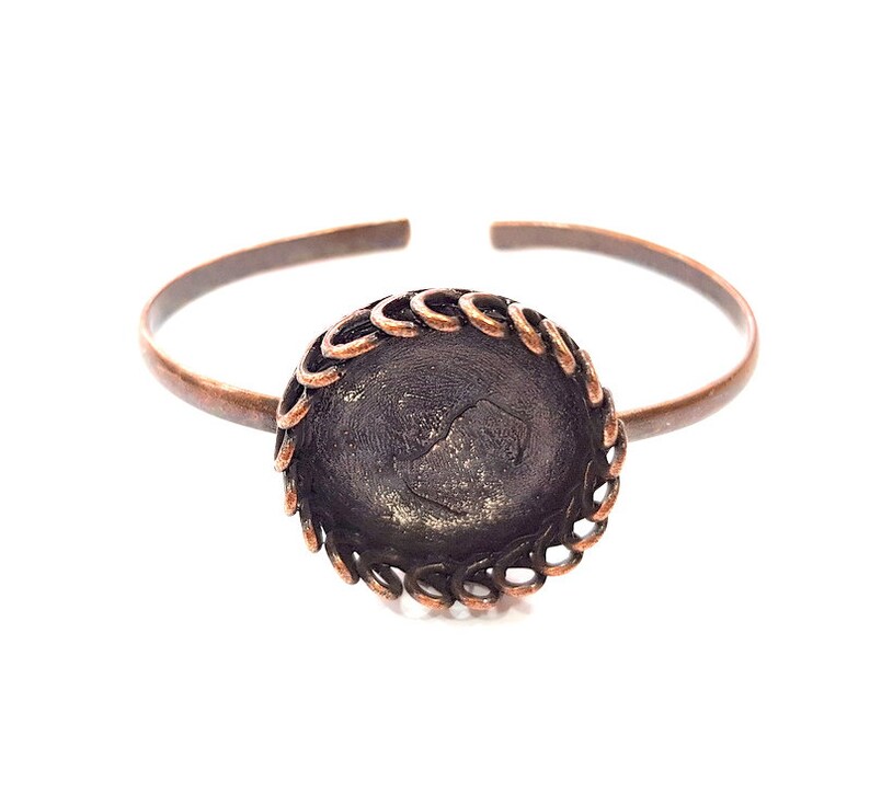 Copper Bracelet Blanks Cuff Blanks Adjustable Bracelet Blank Antique Copper Plated Brass 25mm Blanks G13586