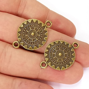 4 Antique Bronze Charms Connector Antique Bronze Plated Charms (30x20mm)  G21940