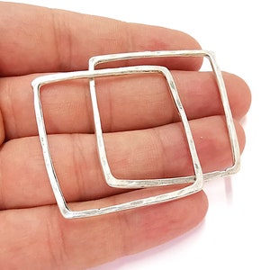 Square Connector Findings Antique Silver Plated Geometric Findings (43mm) G24472