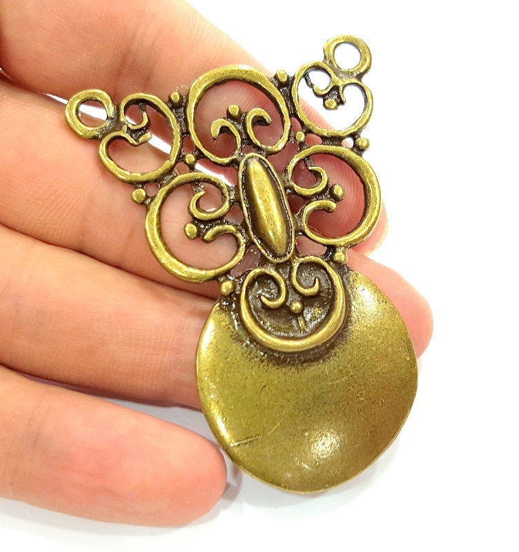 Antique Brass Tribal Pendant Antique Bronze Medallion Pendant