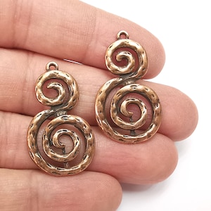 Swirl Charms Antikes Kupfer überzogene Charme (35 x 21 mm) G27789