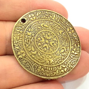 Medallion Pendant Antique Bronze Pendant (40mm) G6981